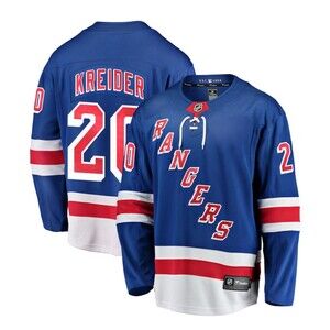 Size XL Fanatics Chris Kreider Blue New York Rangers NHL Home Breakaway Jersey